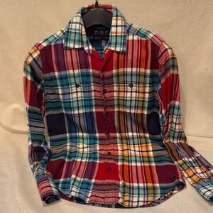 American Eagle Outfitters Red and Blue Plaid Shirt